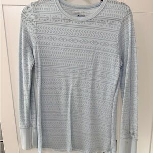 Columbia Light Blue Geometric Long Sleeve Shirt